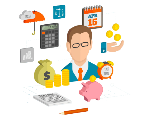 tax-elements-composition-isometric